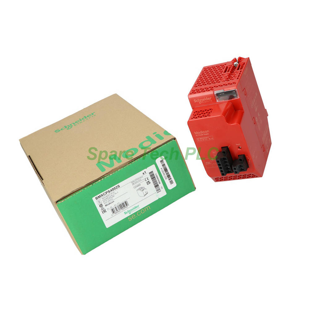 Figure 2: Technical layout and connection details for the Schneider Electric BMXCPS4002S Power supply module.