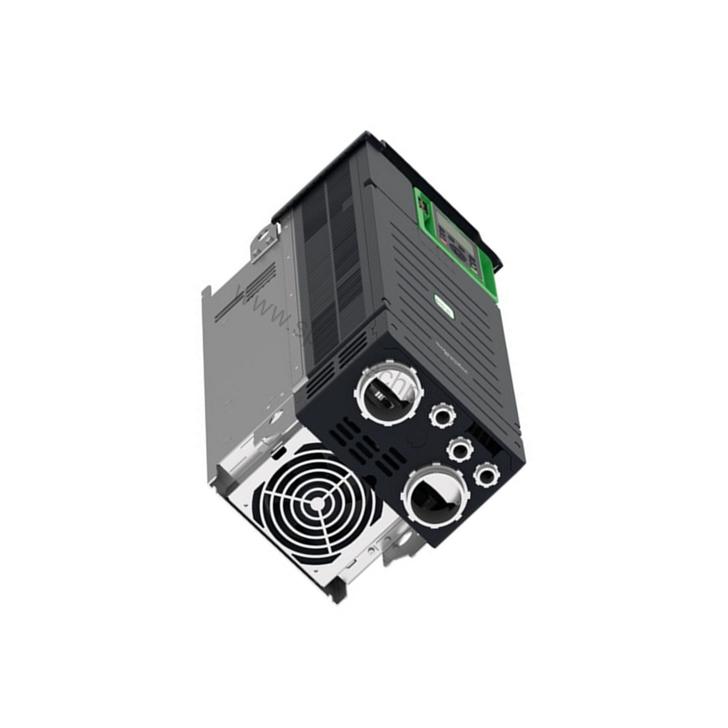 Figure 2: Technical layout and connection details for the Schneider Electric ATV930D37N4 Variable speed drive.