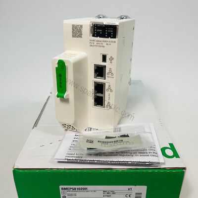 Figure 1: Front view of the Schneider Electric BMEP581020H Processor module showing its physical design and enclosure.